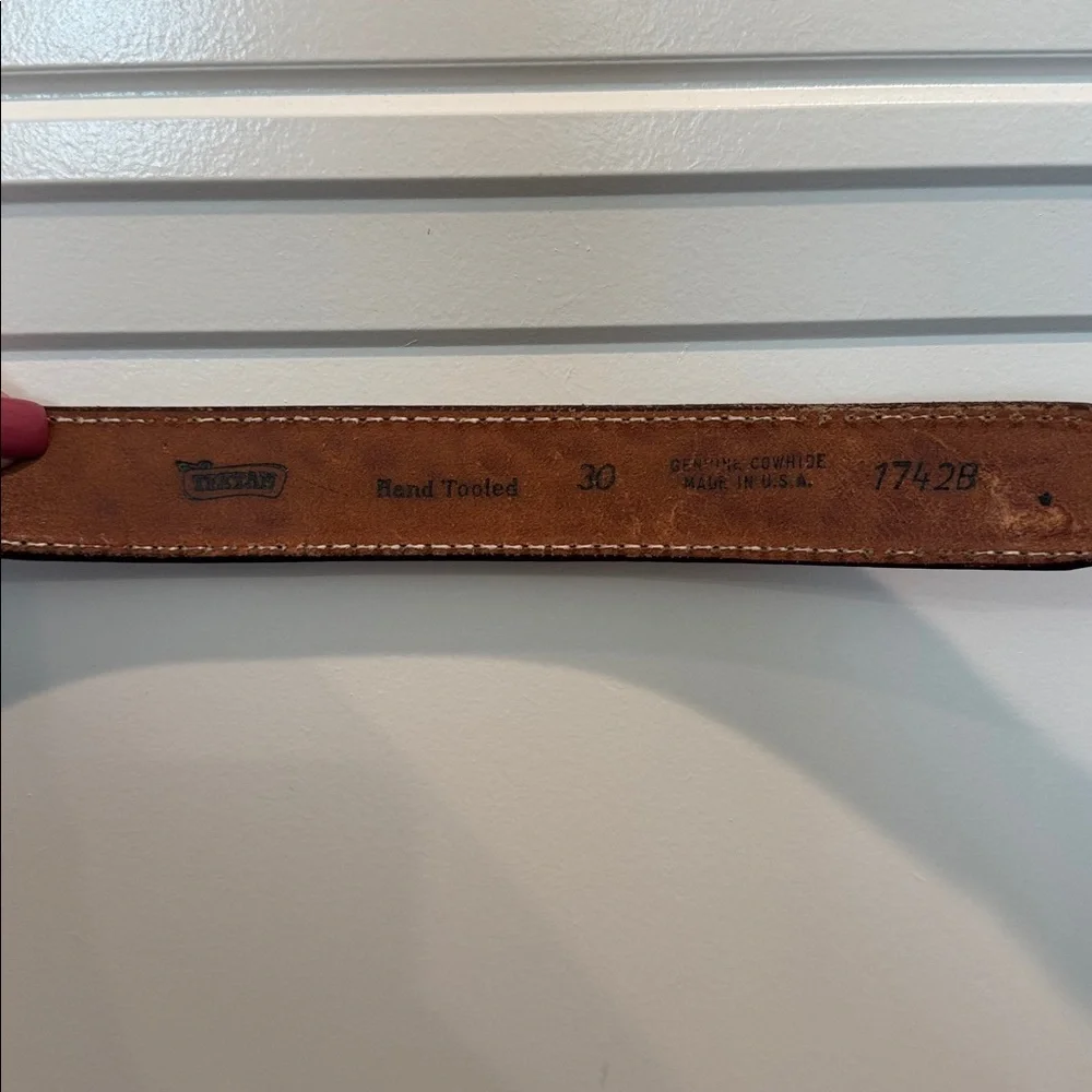 Vintage Texan Brown Leather Belt